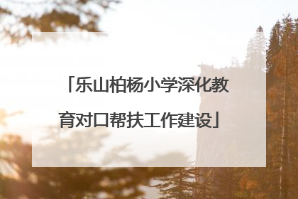 乐山柏杨小学深化教育对口帮扶工作建设