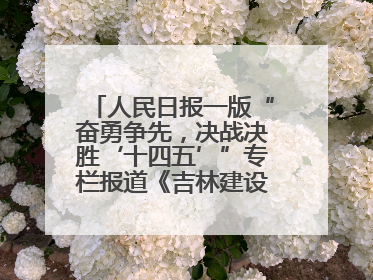 人民日报一版“奋勇争先，决战决胜‘十四五’”专栏报道《吉林建设更高水平开放型经济新体制》