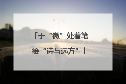 于“微”处着笔 绘“诗与远方”