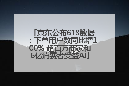 京东公布618数据：下单用户数同比增100% 超百万商家和6亿消费者受益AI