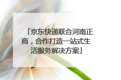 京东快递联合河南正商，合作打造一站式生活服务解决方案