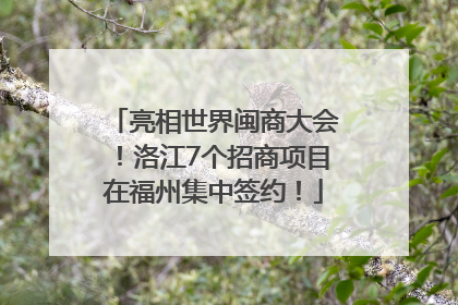 亮相世界闽商大会！洛江7个招商项目在福州集中签约！