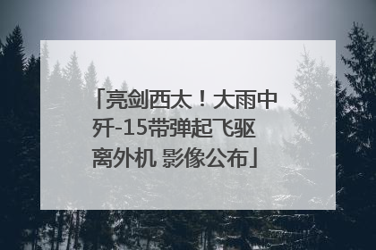 亮剑西太！大雨中歼-15带弹起飞驱离外机 影像公布
