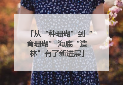 从“种珊瑚”到“育珊瑚” 海底“造林”有了新进展