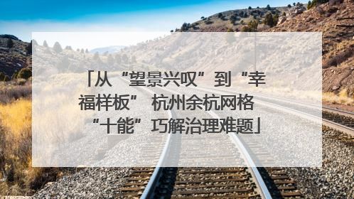 从“望景兴叹”到“幸福样板” 杭州余杭网格“十能”巧解治理难题