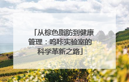 从棕色脂肪到健康管理：呜咔实验室的科学革新之路