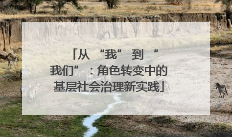 从 “我” 到 “我们”：角色转变中的基层社会治理新实践