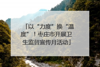 以“力度”换“温度”！枣庄市开展卫生监督宣传月活动