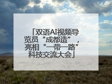 双语AI视频导览员“成都造”，亮相“一带一路”科技交流大会