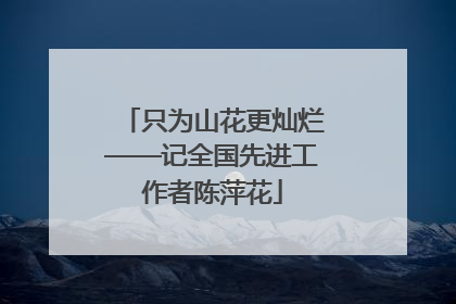 只为山花更灿烂——记全国先进工作者陈萍花