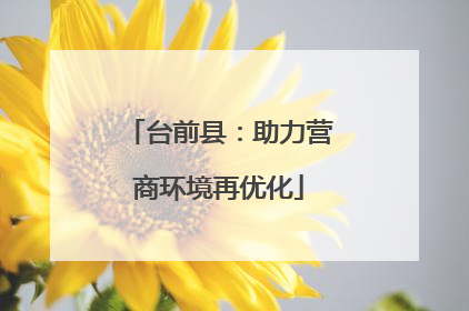 台前县：助力营商环境再优化