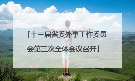 十三届省委外事工作委员会第三次全体会议召开