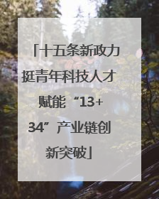十五条新政力挺青年科技人才 赋能“13+34”产业链创新突破