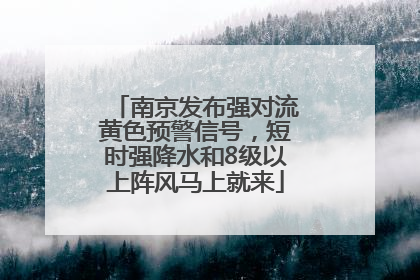南京发布强对流黄色预警信号，短时强降水和8级以上阵风马上就来