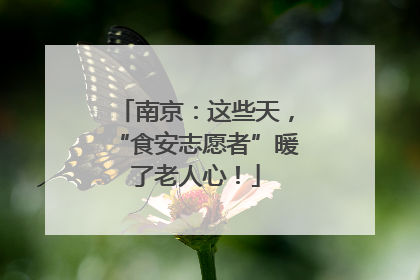南京：这些天，“食安志愿者”暖了老人心！