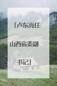 卢东亮任山西省委副书记