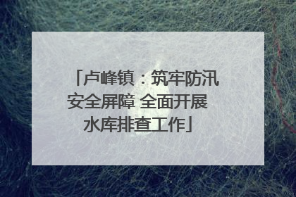 卢峰镇：筑牢防汛安全屏障 全面开展水库排查工作