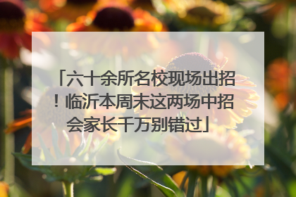 六十余所名校现场出招！临沂本周末这两场中招会家长千万别错过