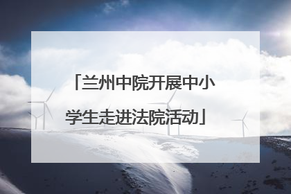 兰州中院开展中小学生走进法院活动