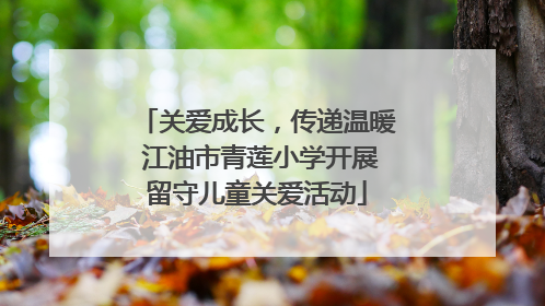 关爱成长，传递温暖 江油市青莲小学开展留守儿童关爱活动