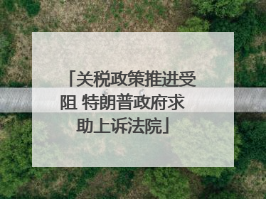 关税政策推进受阻 特朗普政府求助上诉法院