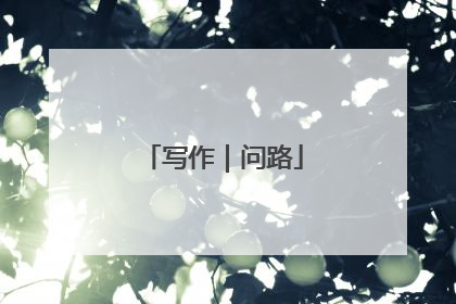 写作｜问路