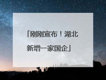 刚刚宣布！湖北新增一家国企