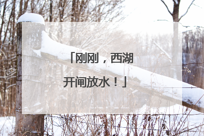 刚刚，西湖开闸放水！