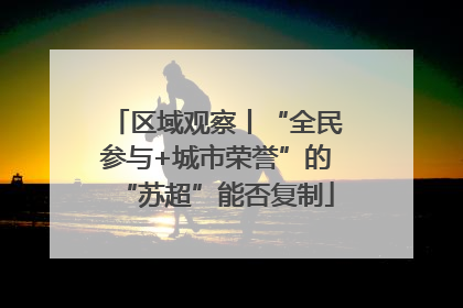 区域观察丨“全民参与+城市荣誉”的“苏超”能否复制