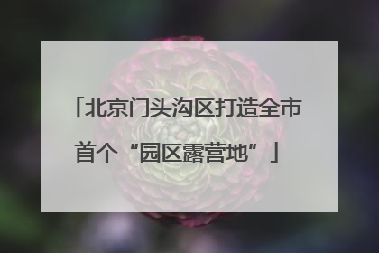 北京门头沟区打造全市首个“园区露营地”