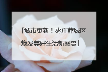 城市更新！枣庄薛城区焕发美好生活新图景