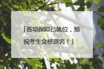 各项保障已就位，预祝考生金榜题名！