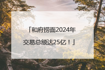 和府捞面2024年交易总额达25亿！