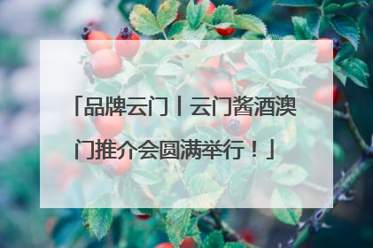 品牌云门丨云门酱酒澳门推介会圆满举行！