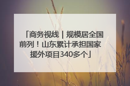 商务视线｜规模居全国前列！山东累计承担国家援外项目340多个