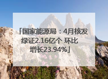 国家能源局：4月核发绿证2.16亿个 环比增长23.94%