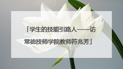 学生的技能引路人——访常德技师学院教师符兆芳