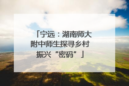 宁远：湖南师大附中师生探寻乡村振兴“密码”