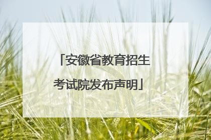 安徽省教育招生考试院发布声明