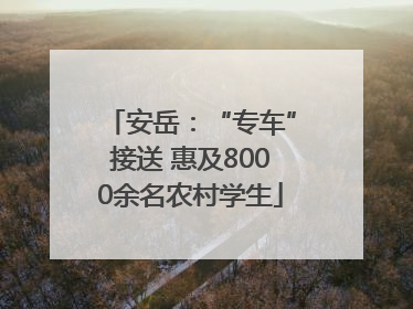 安岳：“专车”接送 惠及8000余名农村学生