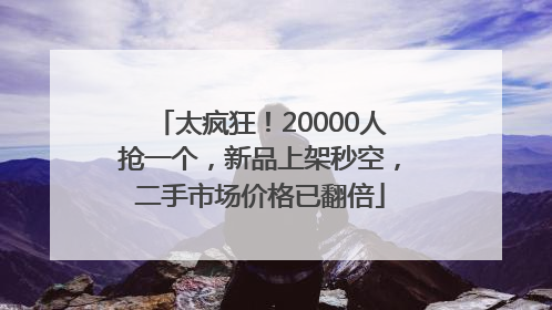 太疯狂！20000人抢一个，新品上架秒空，二手市场价格已翻倍