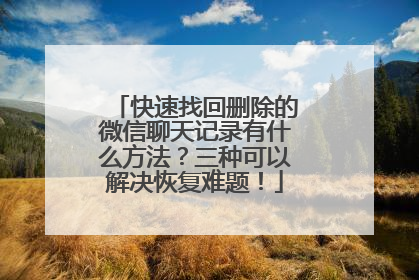 快速找回删除的微信聊天记录有什么方法？三种可以解决恢复难题！