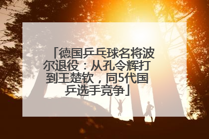 德国乒乓球名将波尔退役：从孔令辉打到王楚钦，同5代国乒选手竞争