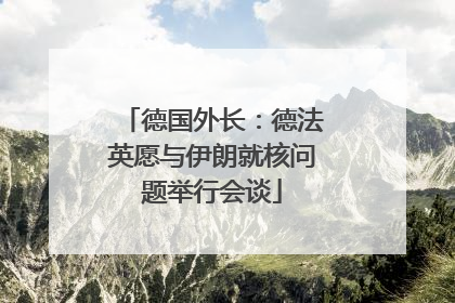 德国外长：德法英愿与伊朗就核问题举行会谈