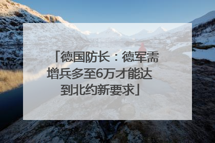 德国防长：德军需增兵多至6万才能达到北约新要求