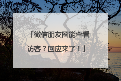 微信朋友圈能查看访客？回应来了！