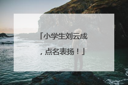 小学生刘云成，点名表扬！
