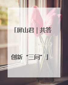 屏山君｜共答创新“三问”