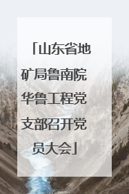 山东省地矿局鲁南院华鲁工程党支部召开党员大会