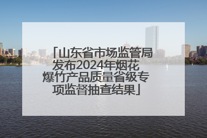 山东省市场监管局发布2024年烟花爆竹产品质量省级专项监督抽查结果